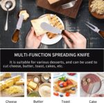 A complete 14-piece set of GUZE-US charcuterie utensils, including cheese spreaders with wood handles, mini spoons, forks, an