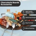 A 29-piece charcuterie board accessory set including various cheese knives, mini serving spoons, forks, tongs, and small bowl