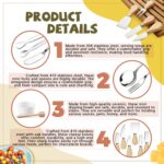 A complete Mlurcu 70-piece charcuterie utensil set with cheese knives, spreaders, tongs, forks, spoons, dipping bowls, honey
