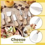 A complete Mlurcu 70-piece charcuterie utensil set with cheese knives, spreaders, tongs, forks, spoons, dipping bowls, honey