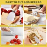 A complete Mlurcu 70-piece charcuterie utensil set with cheese knives, spreaders, tongs, forks, spoons, dipping bowls, honey