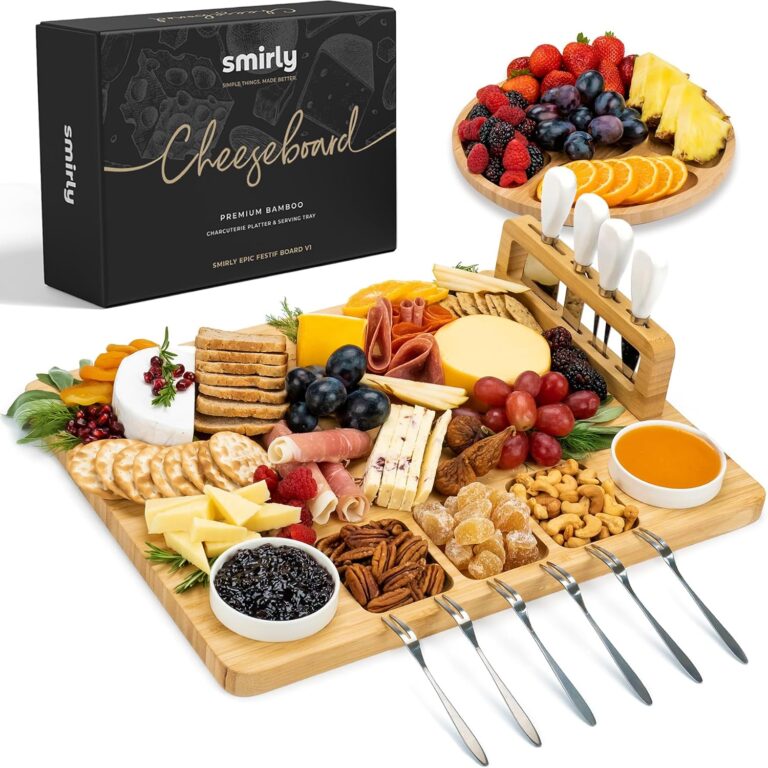 SMIRLY Charcuterie Board Set with Knives Holder & Fruit Tray
